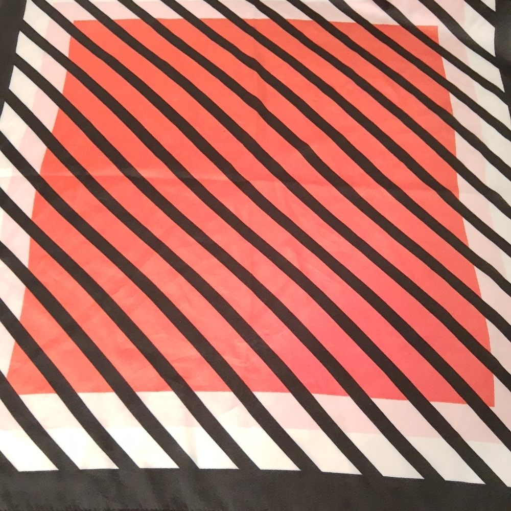 Vintage Geometric Silk Pocket Square Scarf